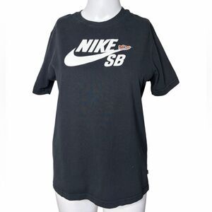 Nike SB black Tee with White Logo Large